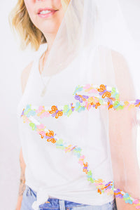 Load image into Gallery viewer, 90's Retro Butterfly Bachelorette Party Veil