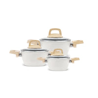 Load image into Gallery viewer, Karaca Swiss Crystal 6 Pieces Midi Pan and Cookware Set - Creamy