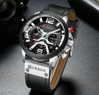 Load image into Gallery viewer, Military Leather Chronograph Wristwatch