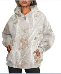 Load image into Gallery viewer, Women's Oversized Camouflage Hoodie with Maple Leaf Print