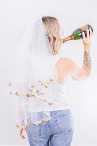 Load image into Gallery viewer, 90's Retro Butterfly Bachelorette Party Veil